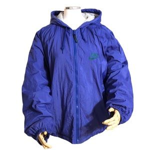 NIKE Essentials Hooded Windbreaker Jacket Quilted Lining VINTAGE
